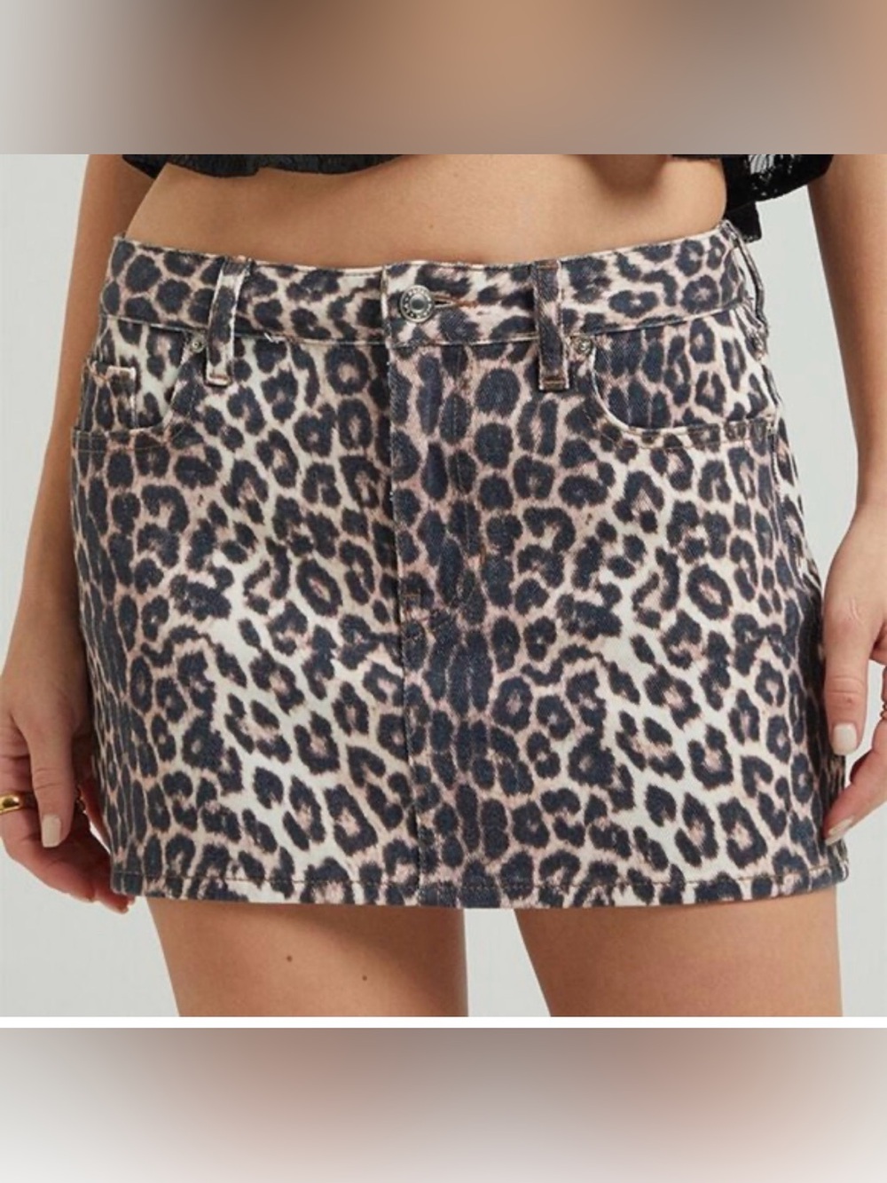 NWT PacSun Leopard Print Mini Skirt - Beige/Black 28